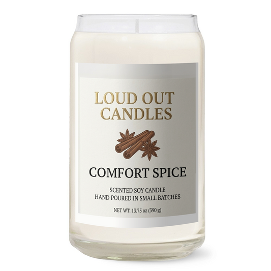 Comfort Spice Scented Soy Candle | 13.75oz Clear Glass Jar