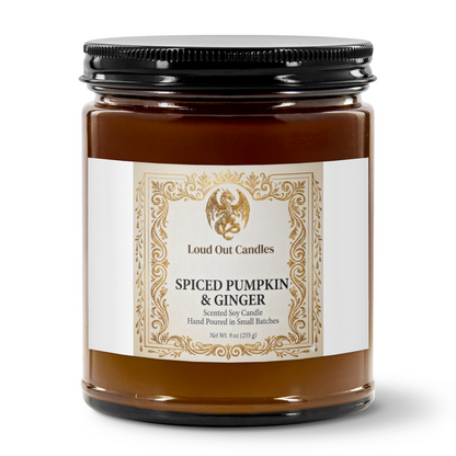 Loud Out Spiced Pumpkin & Ginger Soy Candle – 9oz Amber Jar