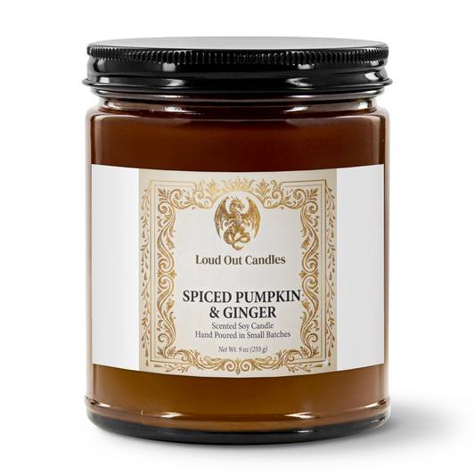 Loud Out Spiced Pumpkin & Ginger Soy Candle – 9oz Amber Jar